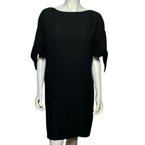 Vince Camuto Black Dress Size 14 Polyester with Bow Sleeve Detail